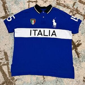 Polo Ralph Lauren Italy Italia Big Pony Shirt Size 2XL Custom Fit Chief Keef